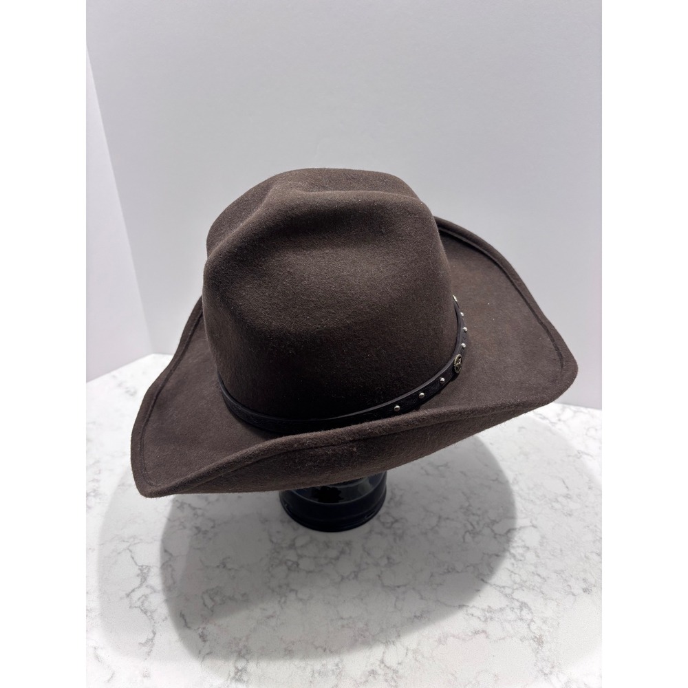 Cody James‎ Mens Brown Wool Cowboy Hat Star Concho Studded Western BBCJDF166 XL - Picture 5 of 9